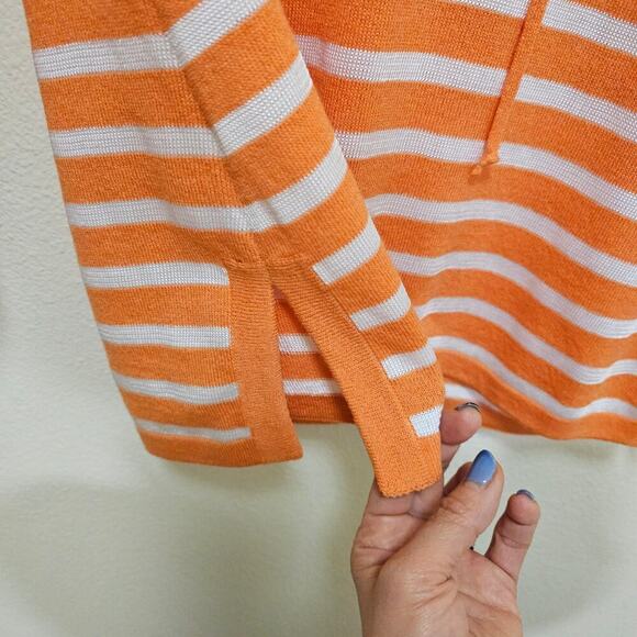 ST. John Sport SzSm Wool blend top. Orange n White. Drawstrings crossed. Luxury - Picture 16 of 16